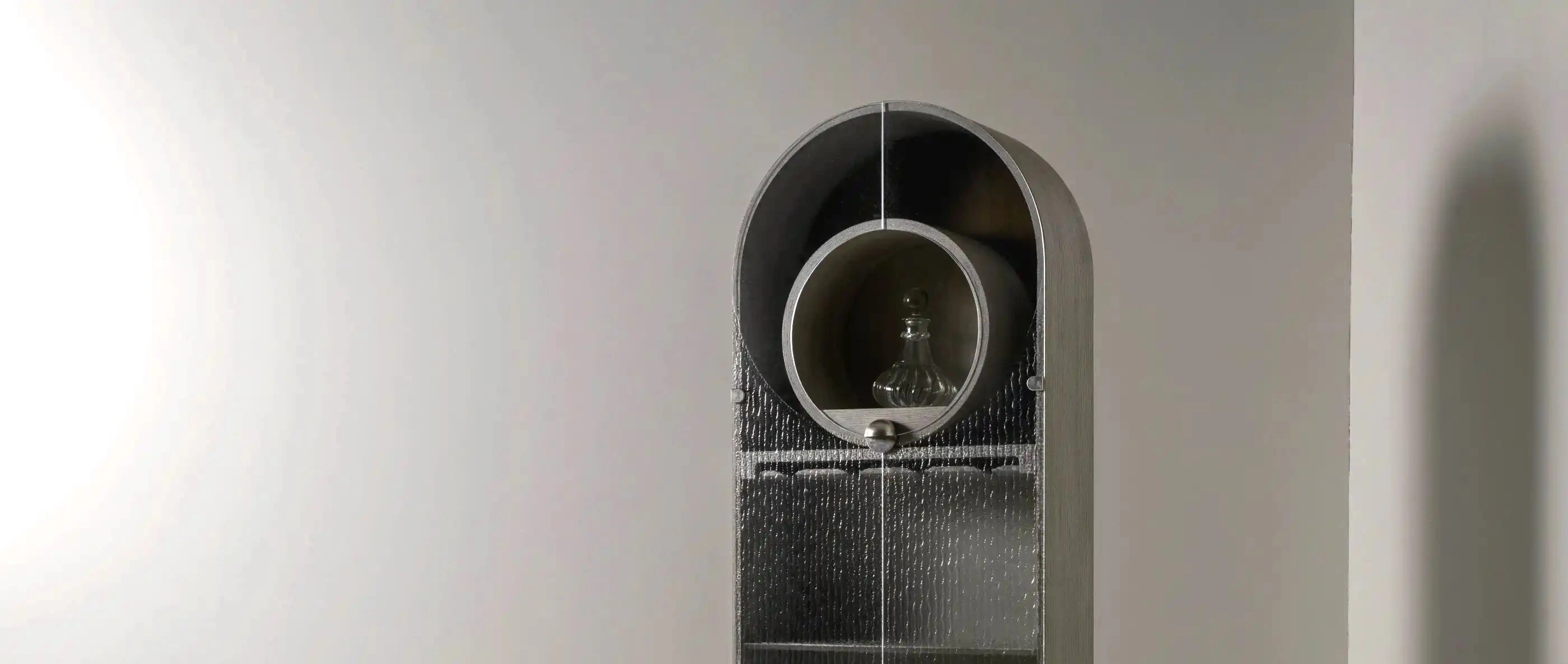 Serena Pulitzer Lederer by Klimt inspired bar cabinet designed for MET x AbnerHenry by Calvin Mai