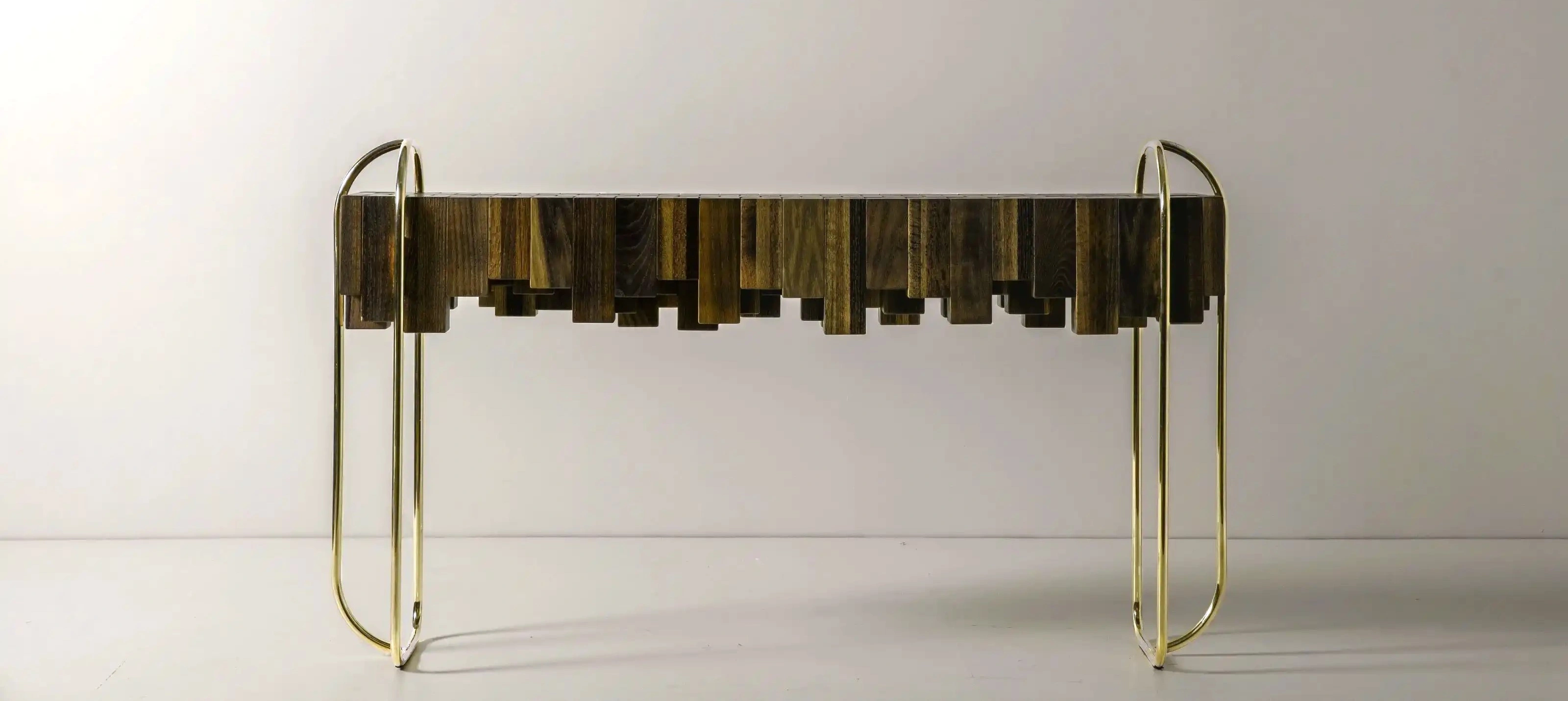 The Circus of the Sun by Seurat inspired console table designed for MET x AbnerHenry by Calvin Mai